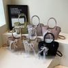 Lace Bow Pu Water Bucket Bag With Zip Closure For Daily Casual Use