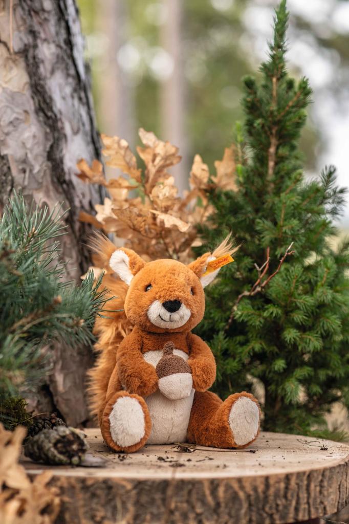 Steiff Phil Squirrel Teddy Bear, Soft Cuddly Friends, Fluffy Squirrel Plush Toy, Gift, Present