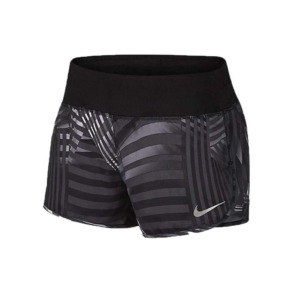 Nike Спортивные шорты с дышащей эластичной резинкой и перекрестными полосками, женские шорты, черные 855536-010