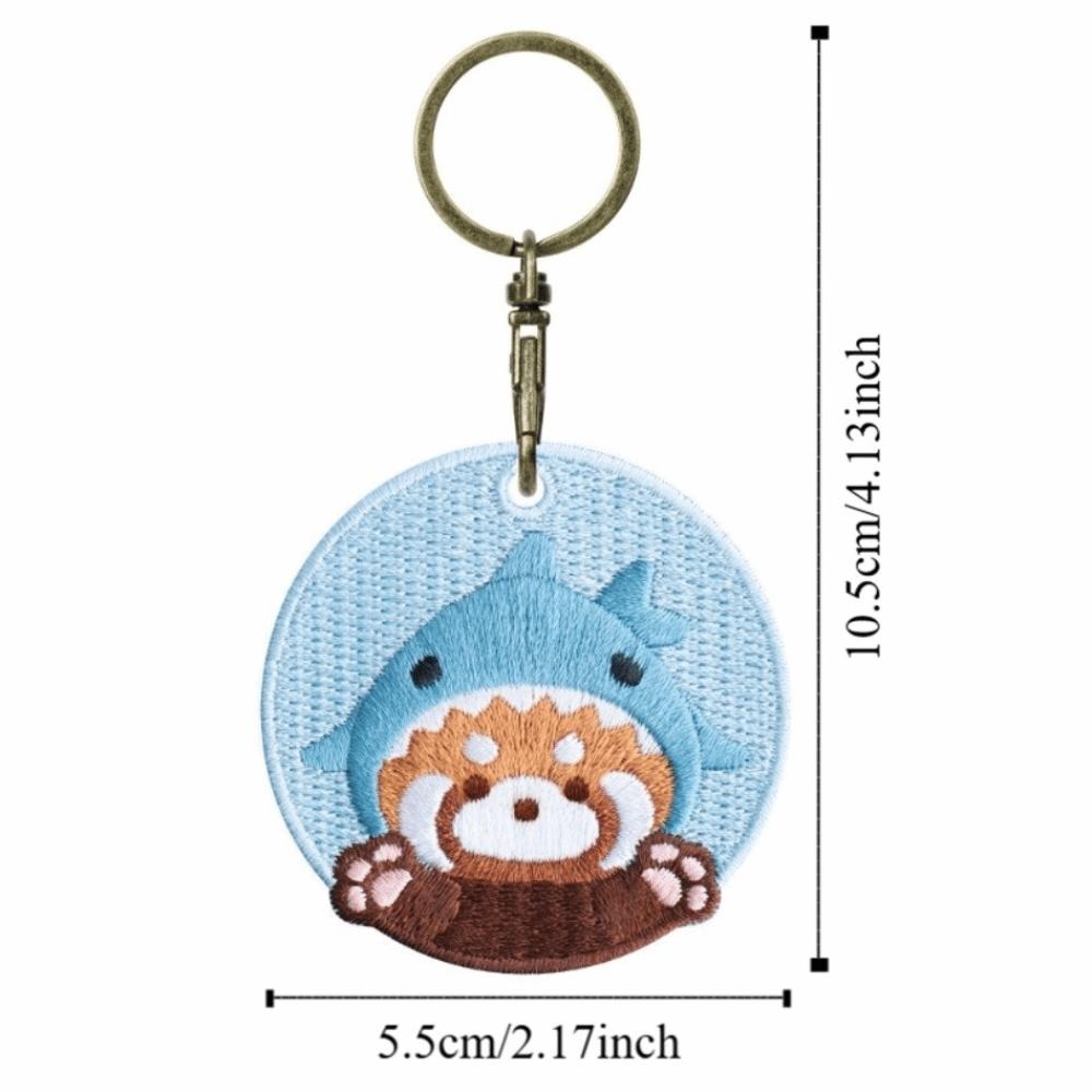 Creative Animal Pendant Double-sided Embroidery Costumed Red Panda Pendant Zoo Gift