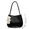 Solid Color PU Leather Shoulder Bag Korean Style Handbag Crossbody Bag Underarm Bag  Commuting