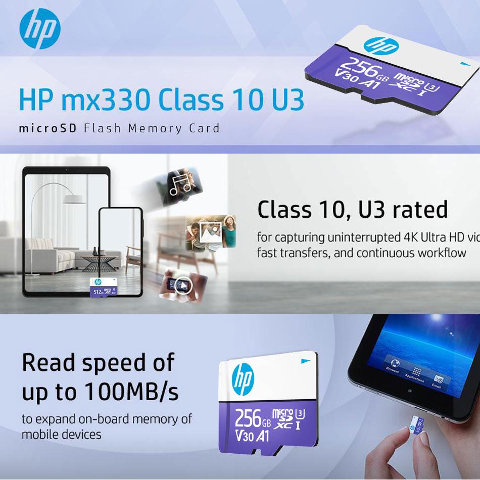 HP Карта памяти Micro SD 128/64 ГБ TF-карты 512 ГБ флэш-памяти U3 4K Microsd для планшетных смартфонов