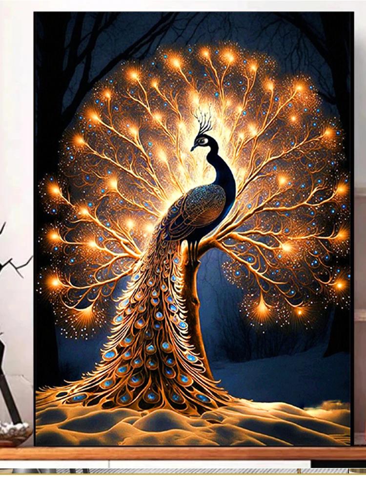 Вышивка крестом «сделай сам», алмазная живопись, мозаика, золотой снег, павлин, птица, полная квадратная/круглая вышивка, фантазия, животное, цветок, кристалл