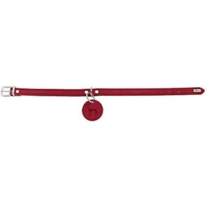 Collier pour Chien - HUNTER - Aalborg - Cuir Souple - Taille 28-33 cm - Rouge