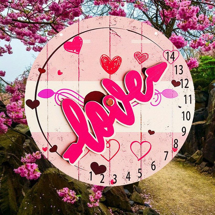 2D Flat 20cm Happy Valentine's Day Love Wooden Wall Hanging Decor - Car Balloon Universal Holiday Wooden Pendant, Home Decoration, Welcome Sign Party