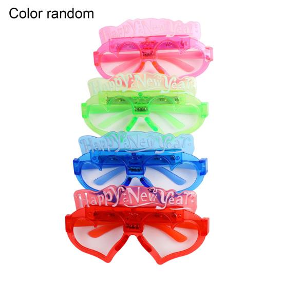 Рождественские очки 2025 года с блестками, 3 режима мигания, светодиодная подсветка, реквизит для новогодних фотосессий 2025 года, противоскользящий, унисекс, праздничный, тематический, активатор атмосферы вечеринки