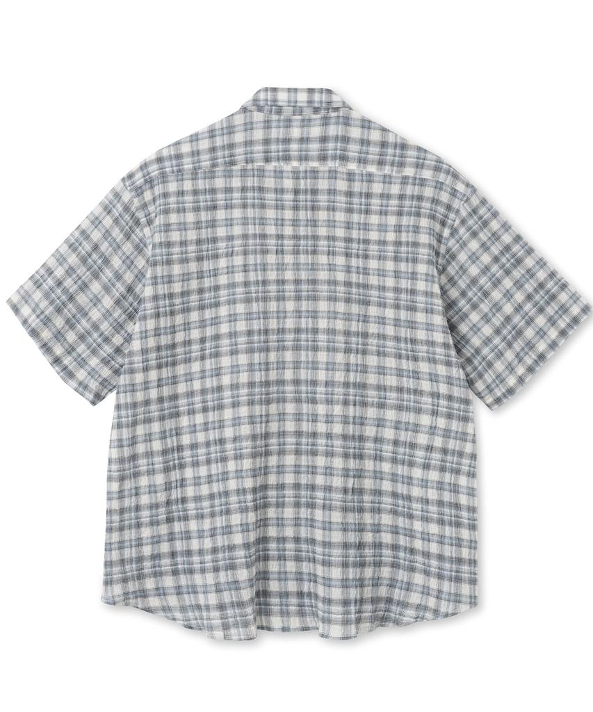 MILLO ARCHIVE Ombre Check Half Shirt [Light Blue]