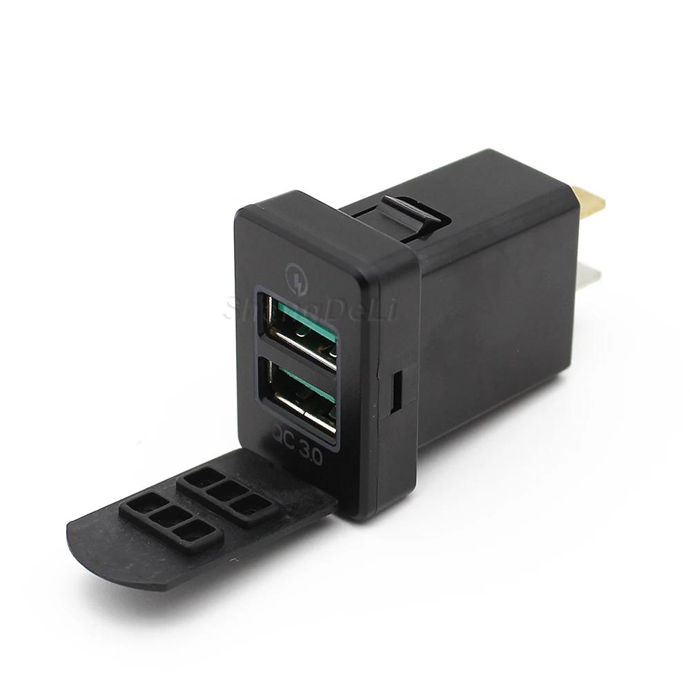 Двойная USB-розетка, быстрое автомобильное зарядное устройство, адаптер для быстрой зарядки телефона для Mitsubishi Outlander 3 Xpander Eclipse Cross ASX