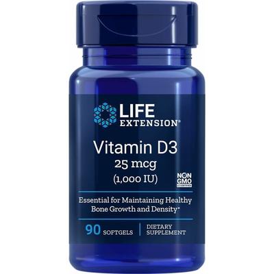 Life Extension Витамин D3, 25 мкг (1000 МЕ), 90 капсул