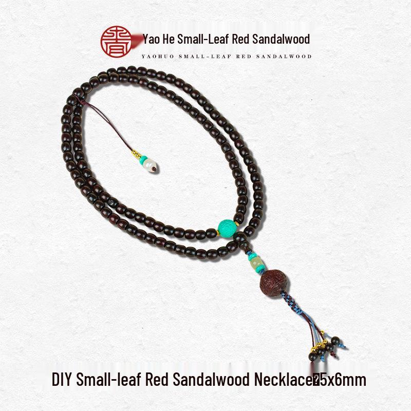 Genuine Indian Small-Leaf Sandalwood Beads Bracelet, 5x6mm, Old Style, Unisex, New Chinese Style