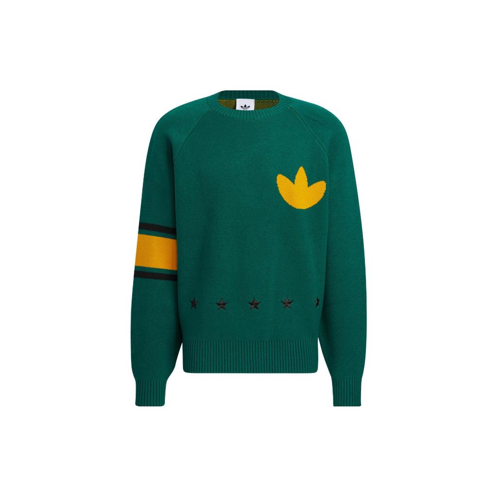 Adidas Originals Sweatshirts Men's Green Crew Neck Moderate Regular (Unisex) Sweatshirts HS7295