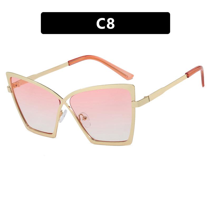 Butterfly X Metal Vintage Big Sunglasses Women Luxury Brand Designer Sun Glasses Popular Outdoor Travel Oversized Eyeglasses UV