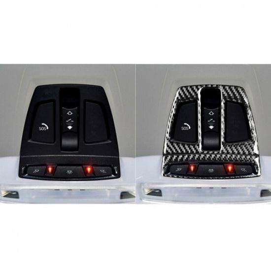 Carbon Fiber Front Reading Light Lamp Cover Trim Fit For BMW X1 X5 14-17 X6