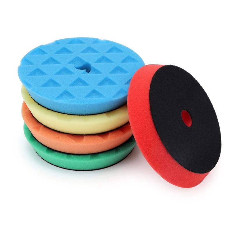5 шт./набор 6-дюймовый полировальный круг Набор полировальных кругов для автомобиля Цветной губчатый диск Плоский волнистый пенный диск Полировальный круг Шерстяной шарик