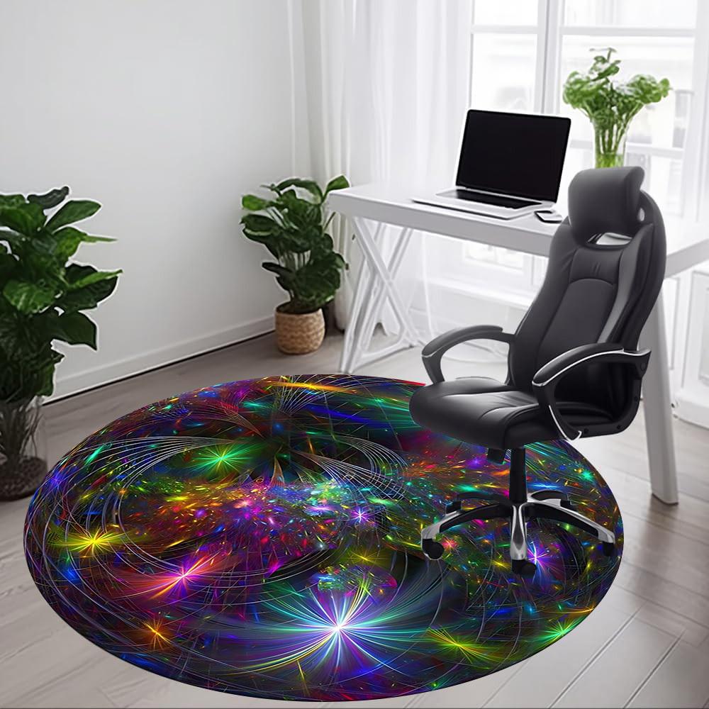 1pc Cosmic Sphere Chair Carpet for Office, Non slip, Soft and Durable Office Rug