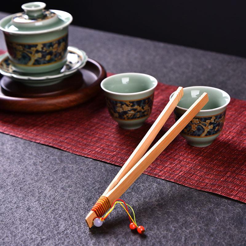 Handcrafted Japanese Bamboo Anti-Scalding Tea Tweezers with Tassels - Non-Slip Kung Fu Tea Set Clips