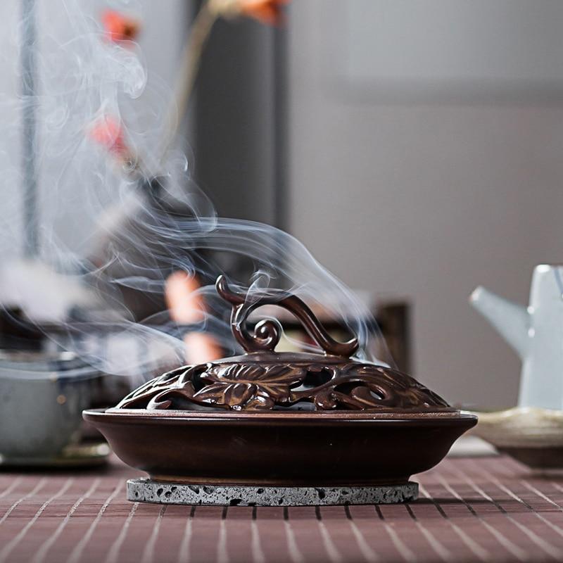 Ретро керамическая катушка курильница Москитная курильница держатель для ароматических палочек ароматерапия аромат домашний декор чайного домика