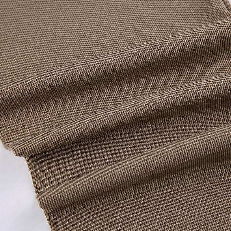 American Fashion Hotsweet Sports Style Yoga Suit Solid Color Thumb Button Slim Crop Shirt + High Waist Plastic Sports Pants Outdoors Outfies Sets