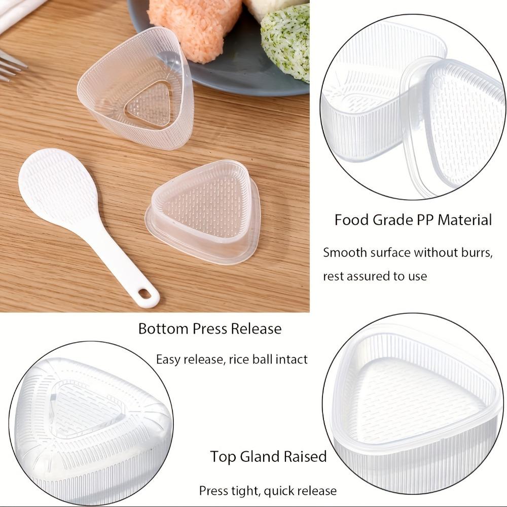 5Piece Cartoon Sushi & Onigiri Mold Set, Uncharged Rice & Vegetable Roll Maker, DIY Triangle Rice Ball Press, Bento Lunch Mould Kit
