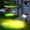 Dual Colors Adjustable LED Solar Spot Lights Waterproof Outdoor Solar Landscape Lights For Garden Yard Lawn Palm Trees Decor