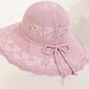Wide Brim Beach Cap Bowknot Straw Hat Breathable Sun Hat  Women