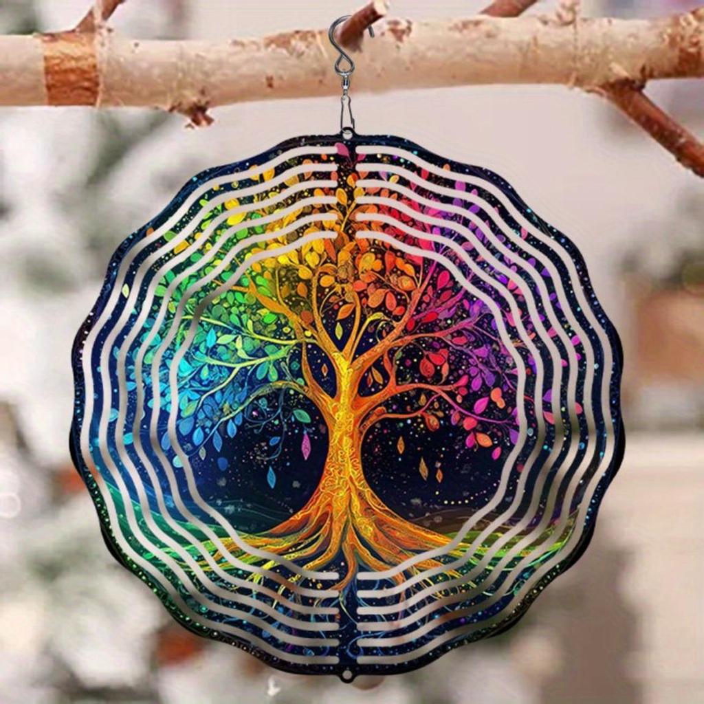 Colorful Tree of Life Wind Chime Outdoor Garden Decor with Soothing Sounds Perfect for Patio Thanksgiving Christmas Gifts
