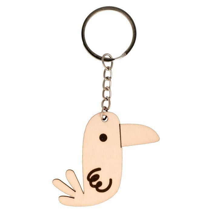 Wooden Toucan Keychain