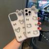 Мультяшный белый желе KT Cat чехол для iPhone 15 Plus/17 Pro Max с милым бриллиантовым акцентом