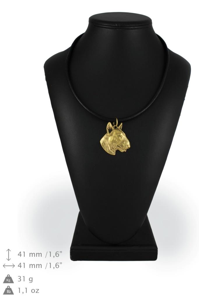 Bull Terrier, Bully III - necklace with a dog in a gift box, gold-plated pendant for a dog lover, striking jewelry by Art-Dog