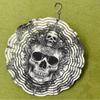 Metal Skull Wind Spinner - Intricate Engraved Design, Outdoor Hanging Decor for Garden and Patio, No Electricity Needed