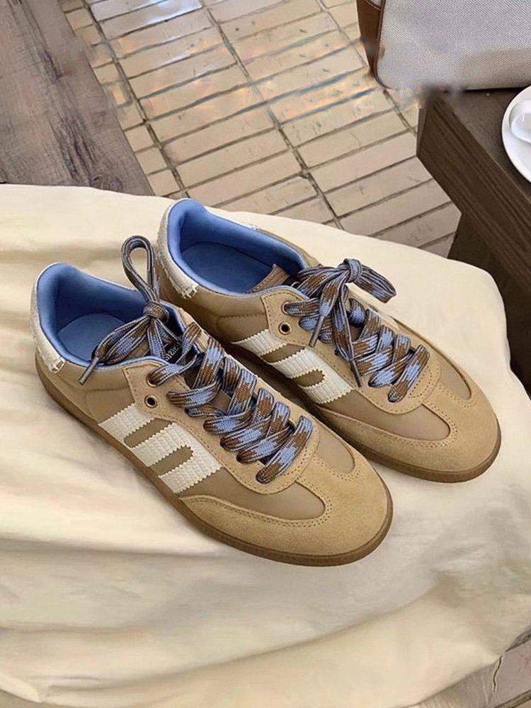 2024 осень и зима новые американские ретро-кроссовки в тон, повседневные кроссовки из мягкой кожи с мягкой подошвой, спортивные кроссовки S-типа, немецкие кроссовки для тренировок, женская обувь