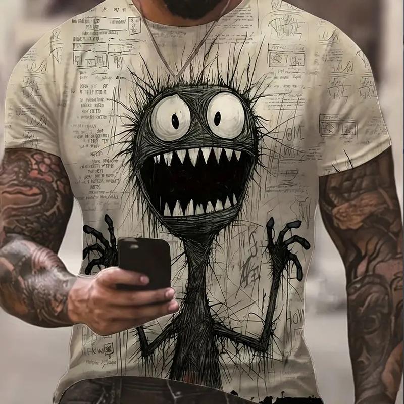 Новая летняя мужская модная футболка с принтом «Персональность» Мужская футболка Топ