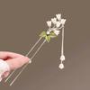 Elegant Hanfu Flower Hairpin: High-End Tassel Step Shake for Updo