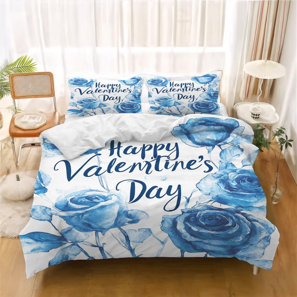 Rose FLower Cartoon Duvet Cover Home Printed Pillowcase Set Adult Bedroom Children Comforter Bedding