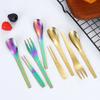 Ins High-value Handmade Hammer Tableware Japanese Afternoon Tea Household Gold Dessert Fork Ice Cream Coffee Spoon 4-piece Set