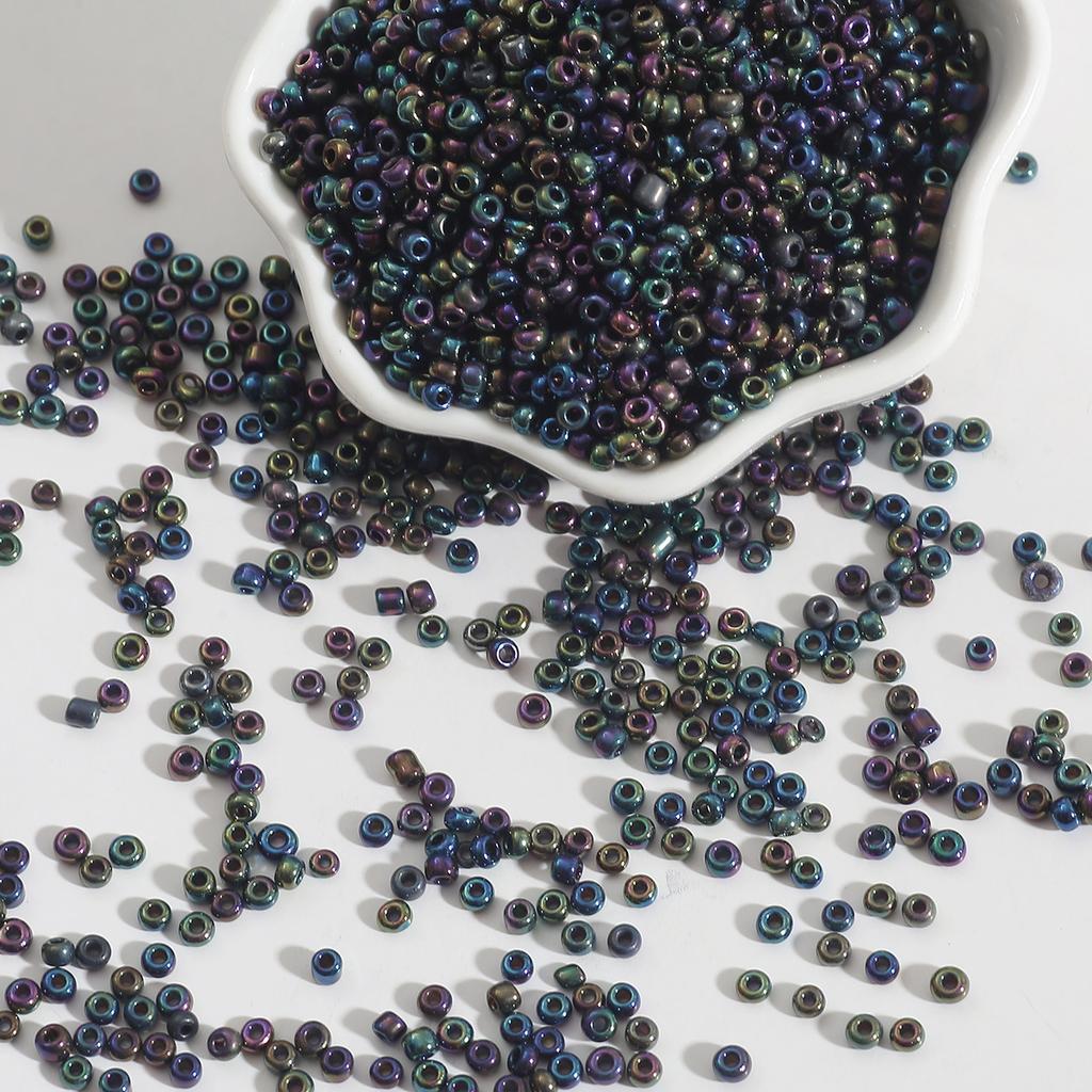 Metallic Color Glass Rice Beads Loose Beads Beading Accessories Handmade Diy Homemade Bracelet Strings Jewelry Materials Beads for Jewelry Making