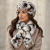 Soft Beret Hat with Scarf Thermal Lining Plush Winter Hat Set  Cold Weather Wear