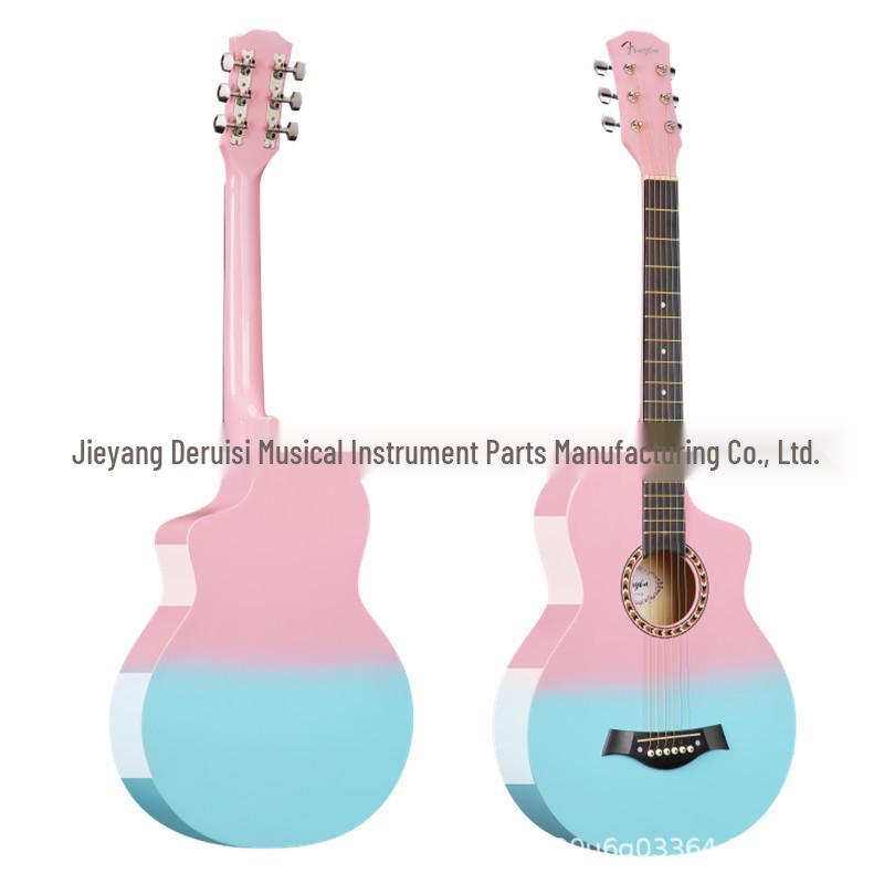 38-дюймовая градиентная липовая фолк-гитара - Инструмент для практики начинающих