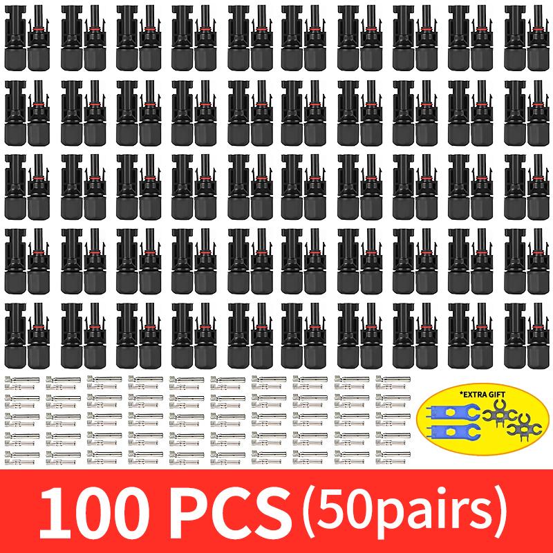 Бесплатная доставка 400/200/100/10 шт. Солнечный разъем PV Plug 1000 В постоянного тока 30 А Комплект разъемов для фотоэлектрического кабеля PV/MC 2,5/4/6 мм²