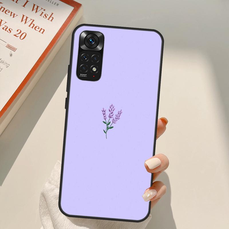 Чехол с цветком лавандового цвета для Xiaomi Redmi Note 11 10 9 8 Pro Note 11S 10S 9S 8T K50 K40 9A 9C 10A 10C