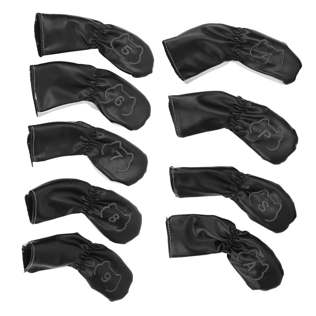 9 шт. Чехол для головки гольф-клуба ПУ Водонепроницаемый Двусторонняя вышивка Защитный Чехол для головки гольфа для тренировок Черно-белый