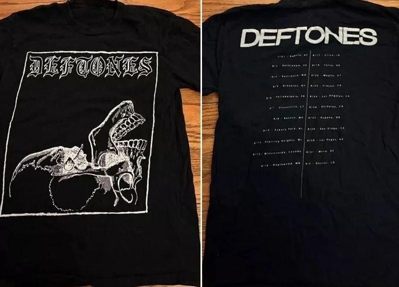 Deftones Band Tour 2 Side Black Short Sleeve Reprint Unisex T shirt Vtg S5XL Unisex T-Shirt