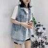Women's Spring Summer Autumn  Sleeveless Casual Loose Vest Jacket Models Denim Waistcoat