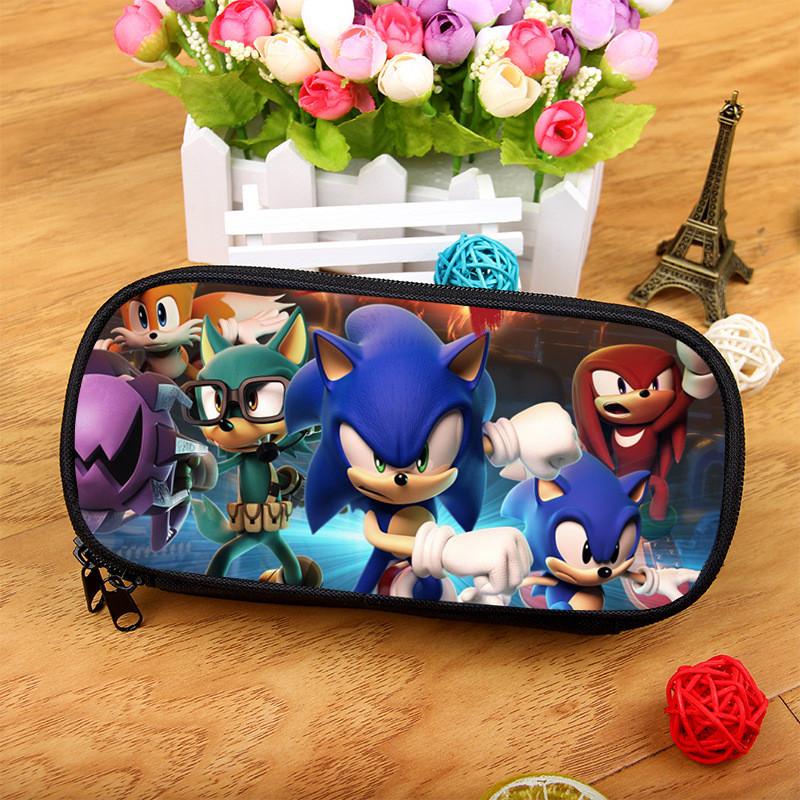 Sonic The Hedgehog Ink Pen Storage Bag With Spacious Design For Stationery And Makeup