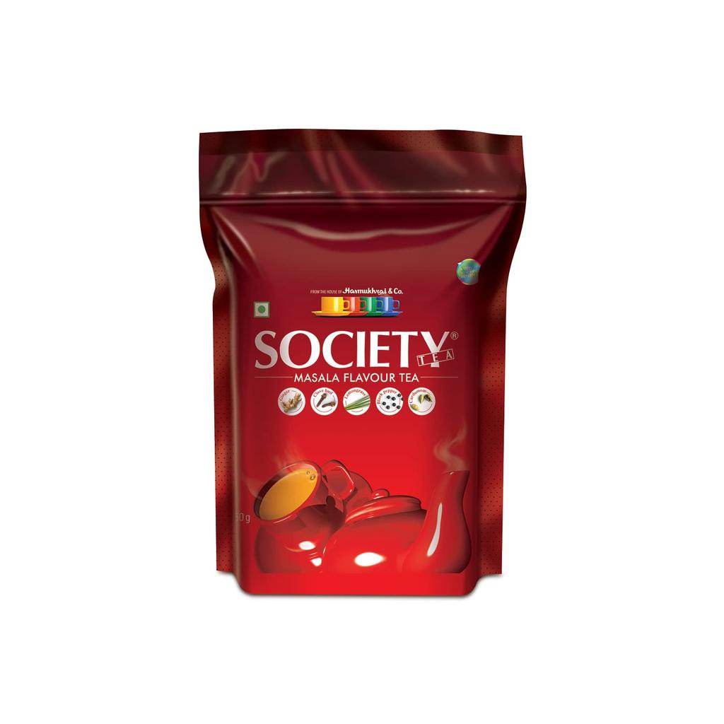 Чай Society Masala Chai | 250 г | 1 упаковка | 100% Ассам | Обогащен Кардамоном, Имбирем, Гвоздикой, Черным Перцем и Лемонграссом | Классический Масала Чай