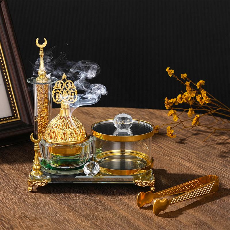 1 Набор Стеклянный Ближневосточный Золотой Изысканный Подарок Арочная Форма Домашний Декор Подставка для Благовоний Украшение Доступно Несколько Вариантов