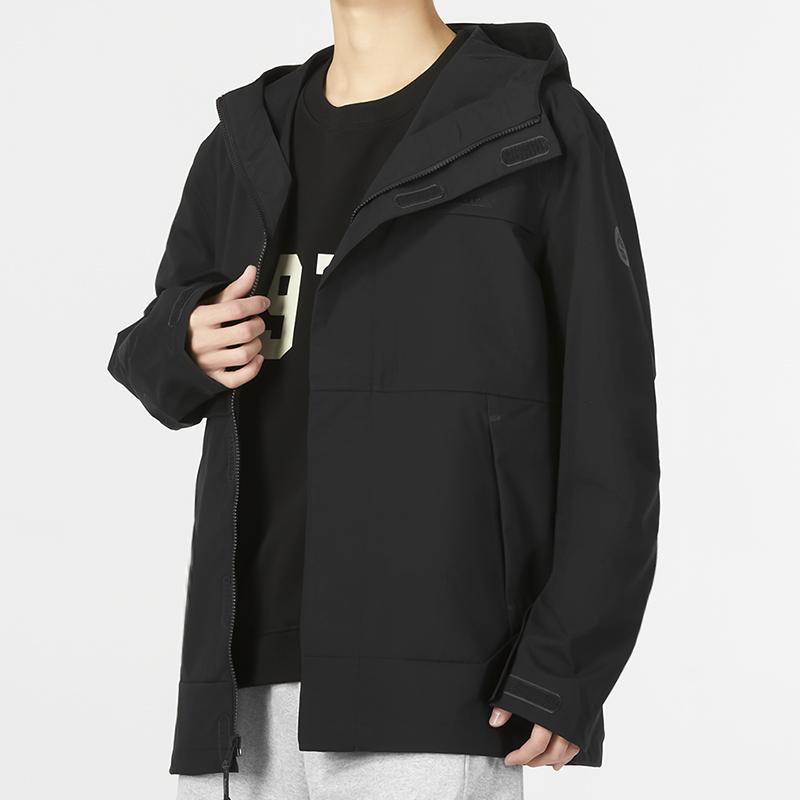 Timberland Af 3L эластичная водонепроницаемая куртка с капюшоном и принтом логотипа, теплая водонепроницаемая повседневная куртка для мужчин, черная A69GH-001