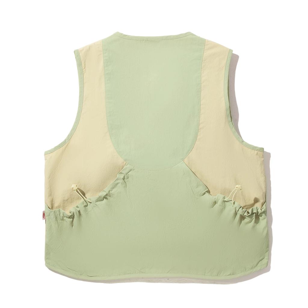 Li Ning Жилет мужской без рукавов на молнии, с цветными блоками, мягкий, удобный, дышащий, универсальный, AMDV075-3, травянисто-зеленый