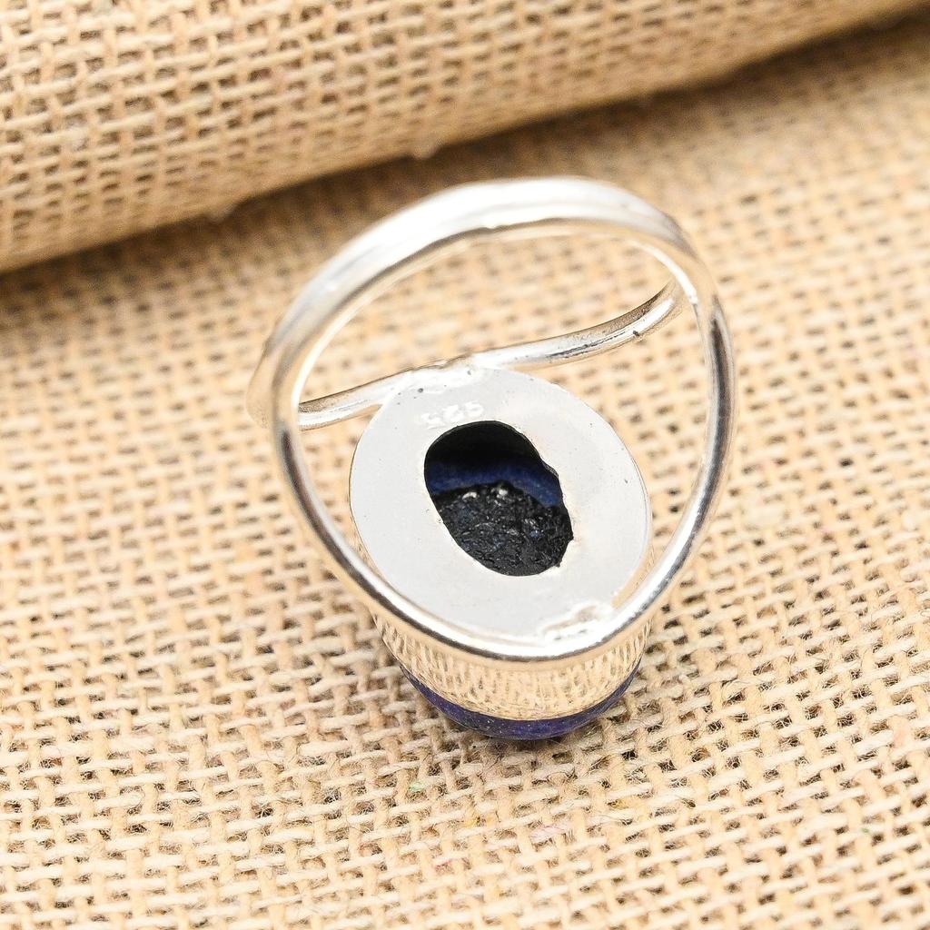 Свадебное ювелирное кольцо ручной работы из стерлингового серебра 925 пробы с лазуритом и драгоценным камнем