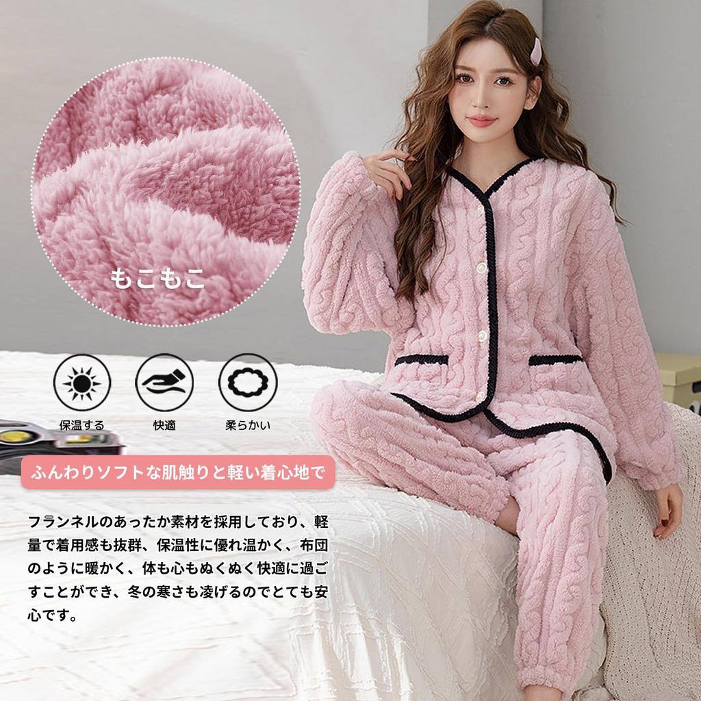 BAJAOEY Теплая пушистая пижама с длинным рукавом, мягкая и теплая зимняя пижама для сна, женская пижама на флисовой подкладке, домашняя одежда, комплект, женская, домашняя одежда,
